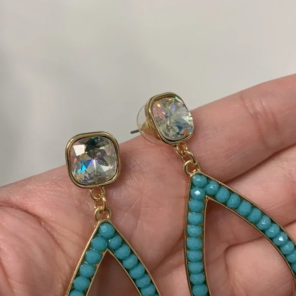 *NWOT* Teardrop Bead Stud Dangle Earring - Picture 3 of 5